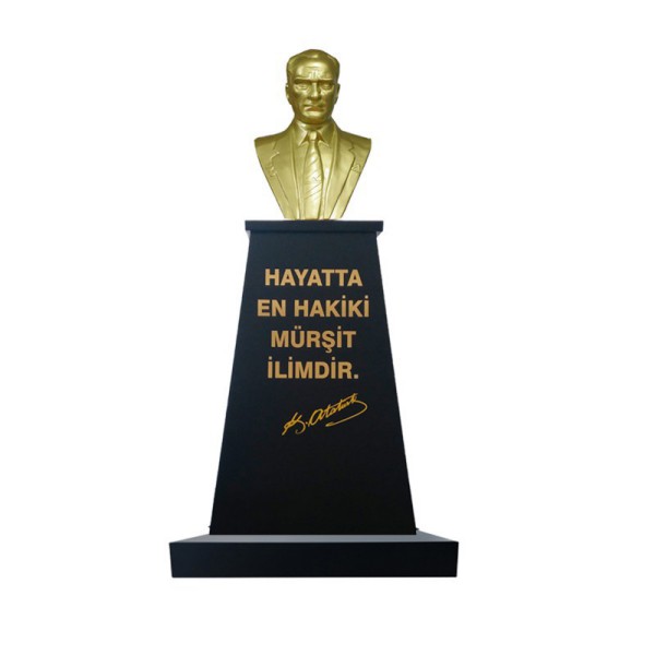 Atatürk Büstü (100cm Alüminyum)+ Kaide (120cm)+ Alt tabla Lise Modeli